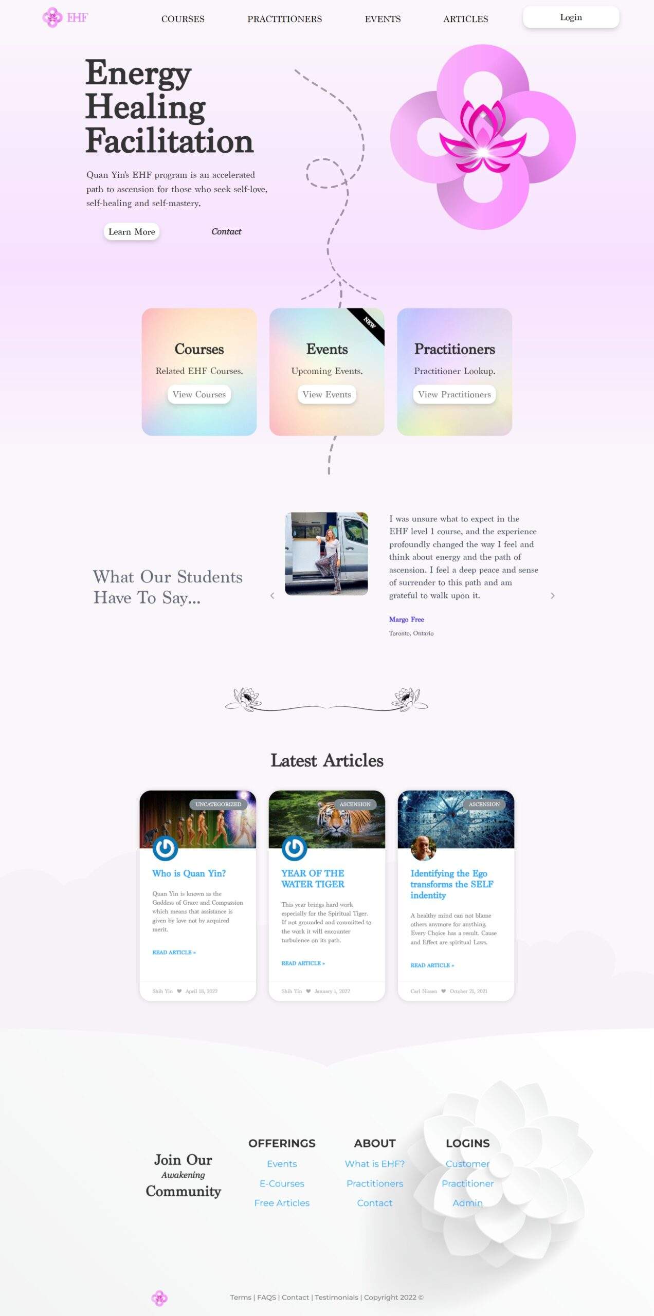 Energy Healing Facilitation: the finished website, full page