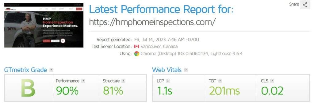 Post Website Speed